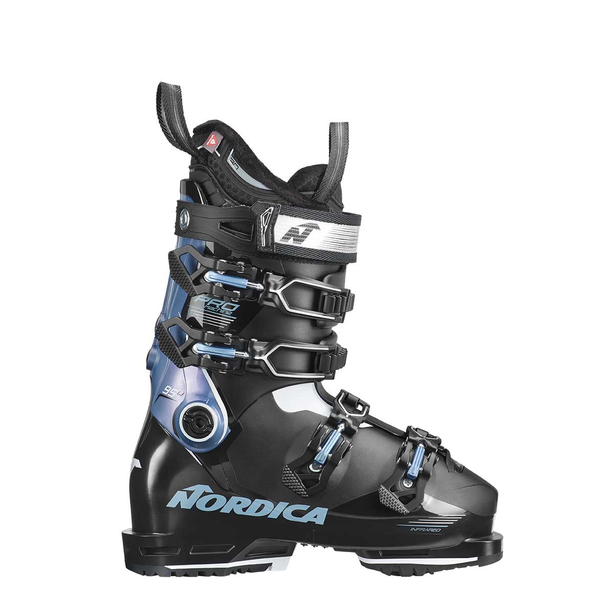 Nordica Promachine 95 Boot Women's in Black and Light Blue and White